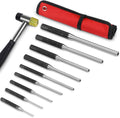 Roll Pin Punch Set with Storage Pouch, 9 Piece Steel Removal Tool Kit by Gogoku