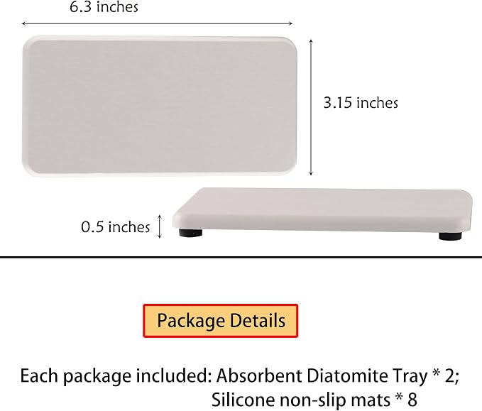 NiuYichee 2 Pcs Water Absorbing Stone Trays, Kitchen/Bathroom Sink Soap Dish - Image 5