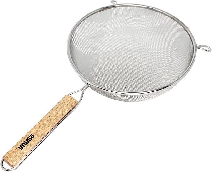 IMUSA USA Wood Stainless Steel Strainer Handle 8-Inch by VisitIMUSA