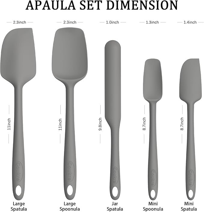 Coukre Silicone Spatula Set of 5, High Temperature Resistant, Food Grade - Image 2