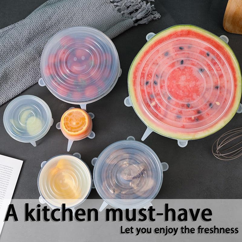 Silicone Stretch Lids, 6 Pcs, 3.75in