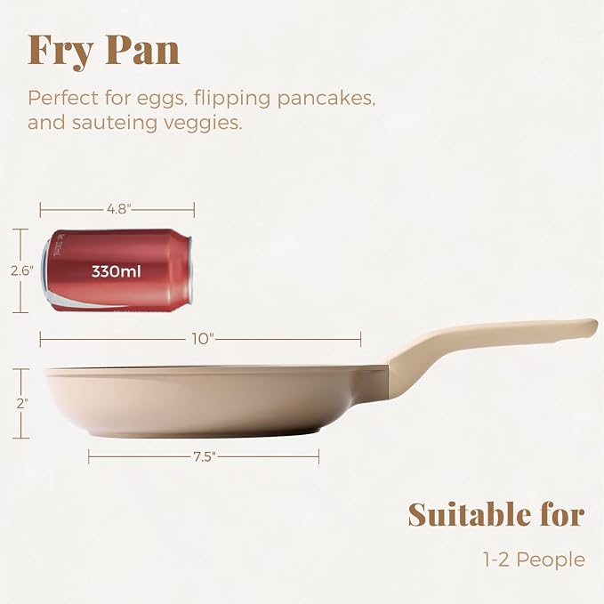 PRICUSIS Nonstick Frying Pan, 8/10/12 Inch Skillet - Image 2