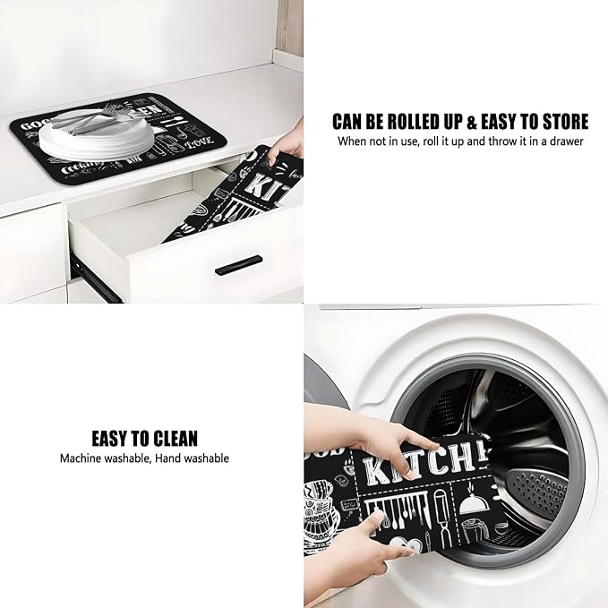 Dish Drying Mat for Kitchen Counter 2 Pack - Image 7
