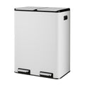WLIVE 2 x 8 Gallon Stainless Steel Dual Trash Can, Double Trash Can Kitchen by WLIVE