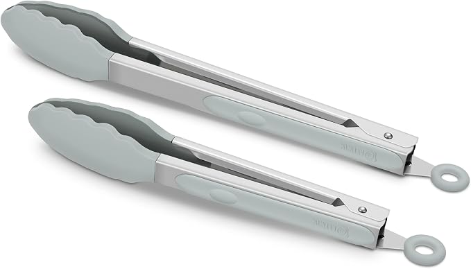 2 Pack Silicone Kitchen Tongs – 9" & 12" Set, Heat Resistant up to 500°F by ALLWIN-HOUSEWARE