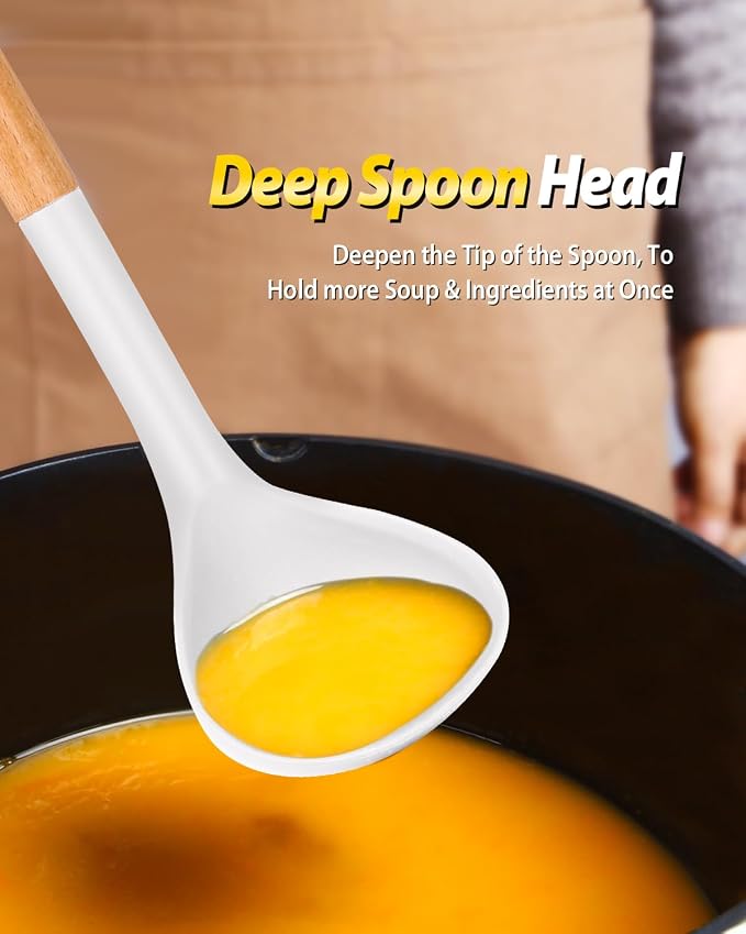 Silicone Pasta Fork and Ladle Spoon Set - Image 4