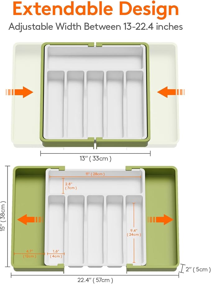 Lifewit Silverware Drawer Organizer, Expandable Utensil Tray - Image 3