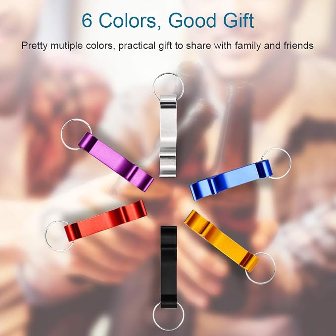 Mcyye 6PCS Colorful Mcyye Beer Bottle Openers, Premium Metal Keychain Bottle - Image 5