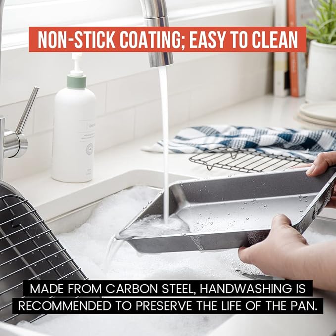 Chef Pomodoro Nonstick Carbon Steel Small Roasting Pan - Image 8