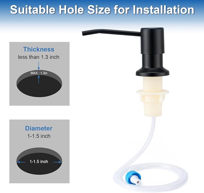 Husfunov Soap Dispenser for Kitchen Sink, Built in Sink Soap Dispenser - Image 5