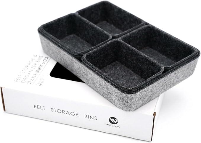 Welaxy Drawer organizers tray felt storage bin office Shallow Small Desk box - Image 7