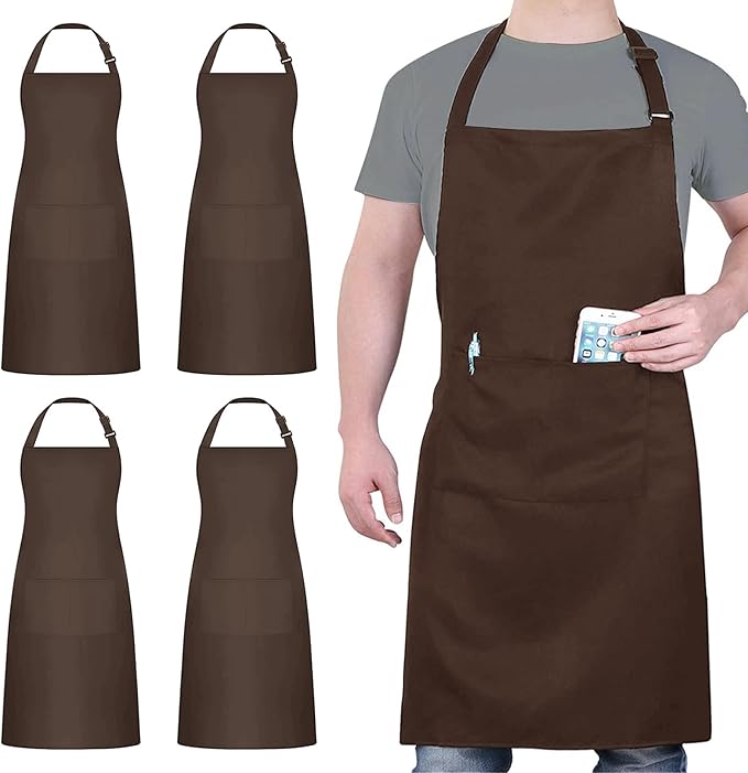 4 Packs Chef Apron, Waterproof Apron, Adjustable Aprons by loteaf