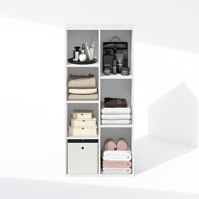 Furinno Reed Closet Organizers and Storage, 7-Cube Closet Organizer, Open Shelf - Image 5