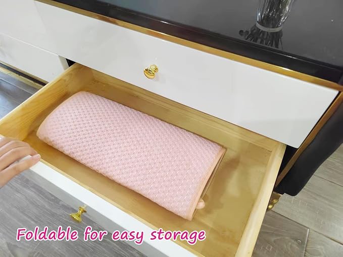Pink Dish Drying Mats for Kitchen Counter, 2 Pack Dish Drying Mat Drying Pad - Image 5