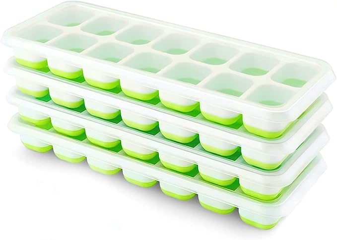 Ice Cube Trays 4 Pack, Airabc Silicone Ice Cube Trays by AlwaysMeetAllYourIceMakingNeeds