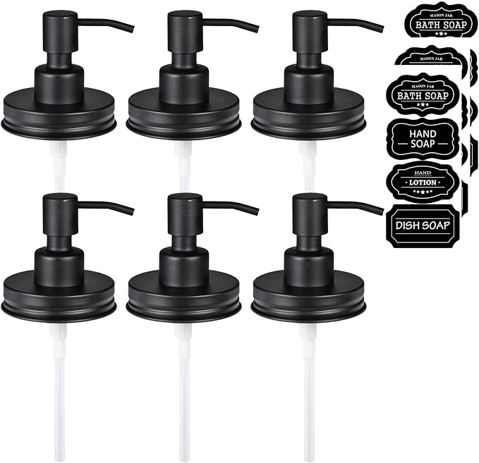 Amolliar Mason Jar Liquid Soap Dispenser Lid, 304 Stainless Steel Pump Lid by Amolliar