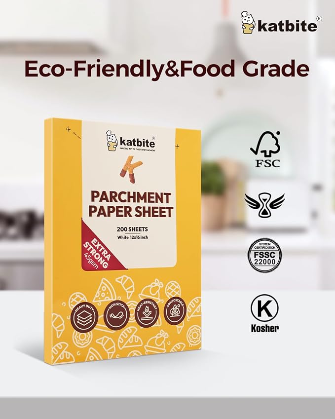 Katbite 200PCS 12x16 In Heavy Duty Flat Parchment Paper, Parchment Paper Sheets - Image 4