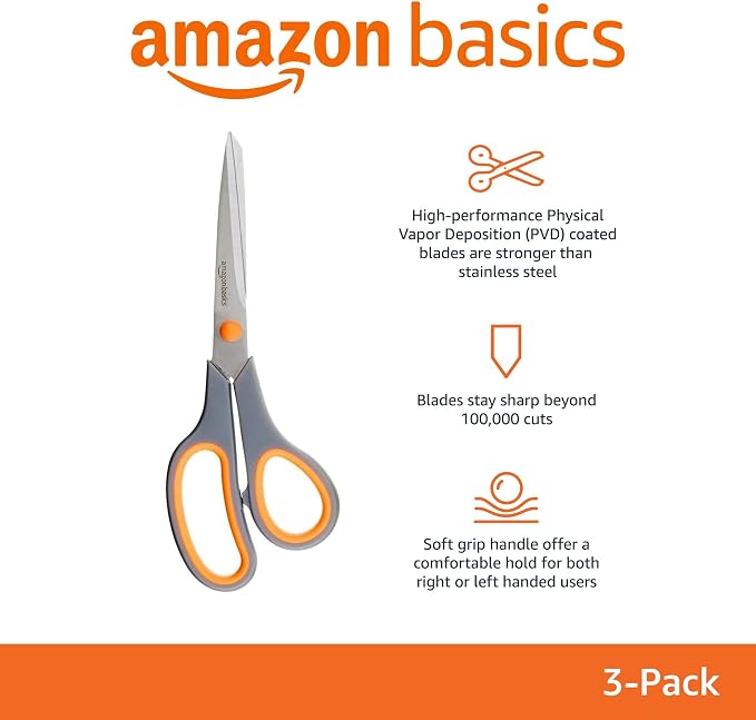 Amazon Basics Multipurpose Stainless Steel Scissors - Image 2