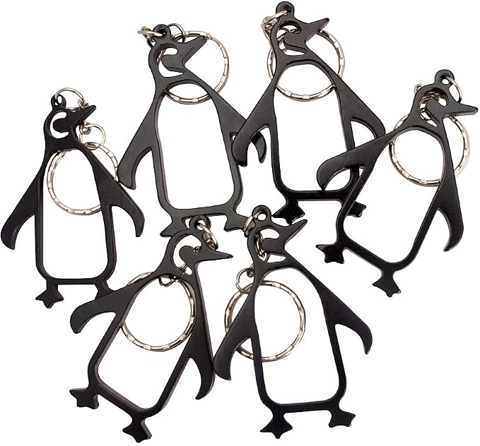 SWATOM Penguin Bottle Opener Keychain Beer Openers Tool Key Chain Ring - Image 3