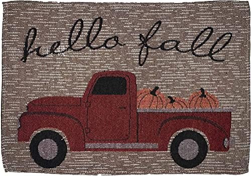 Set of 10, Red Truck with Pumpkin Fall Design Sentiment Hello Fall