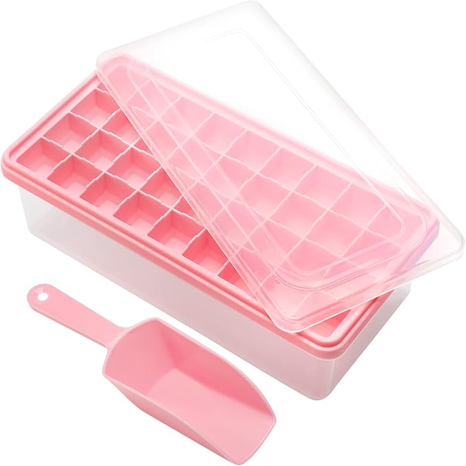Silicone Ice Cube Tray with Leak-Proof Lid & Storage Bin by CZWLHG