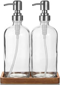 Clear Glass Soap Dispenser Set by Unknown