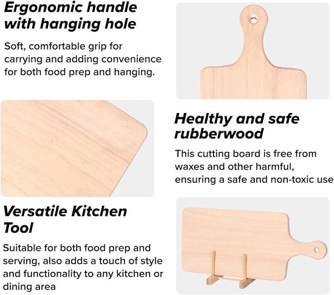 LZMS 4 Packs 18" x 8" Wood Serving Boards Set | Unfinished Wood Crafts - Image 5