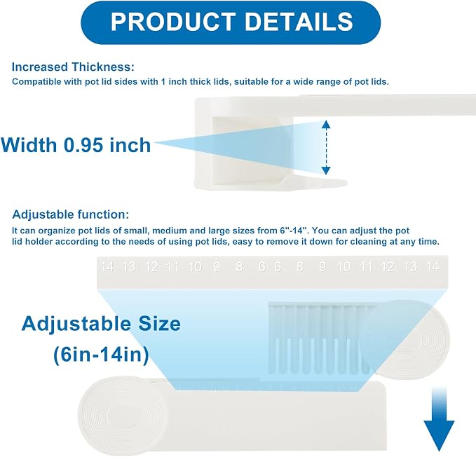 4-piece pot lid rack, pot lid storage container suitable - Image 4