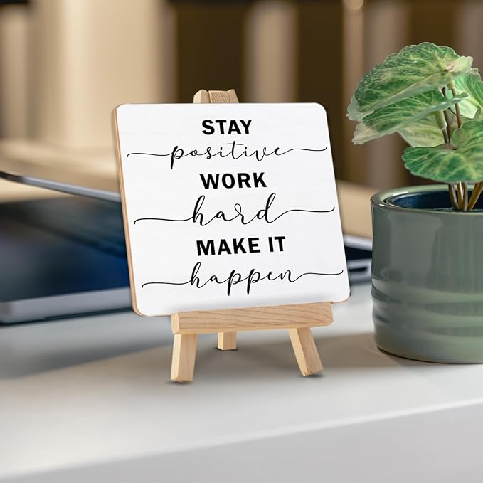 Inspirational Stay Positive Work Hard Make It Happen Sign, Encouragement Gifts - Image 4