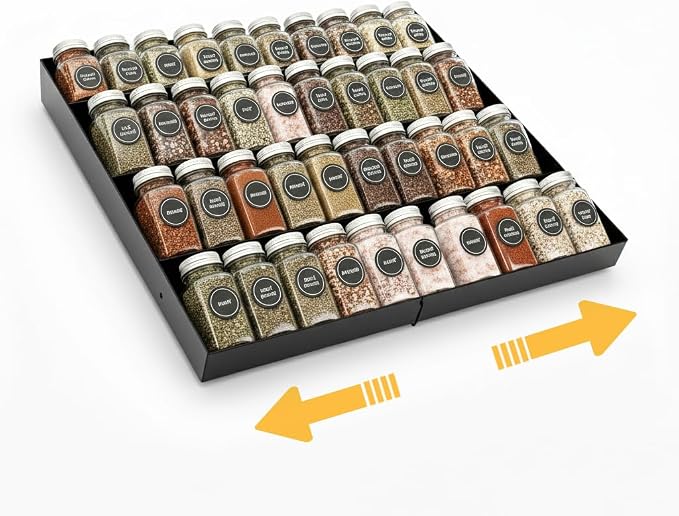 GOENDR Metal Spice Drawer Organizer, 4-Tier Spice Rack by GOENDR