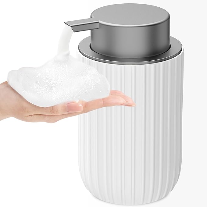 Ceramic Foaming Soap Dispenser, 12 oz Bathroom Foam Hand Soap Dispenser by Dlirho