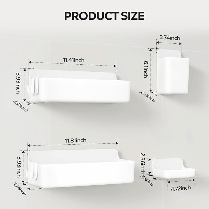Nieifi Adhesive Wall Shelf, Shower Shelves, Shower Organizer - Image 2