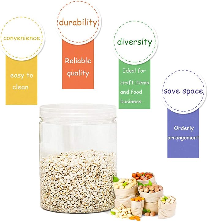 15 Pack 6oz Clear Plastic Jars Wide-mouth Storage Containers, Refillable Empty - Image 4