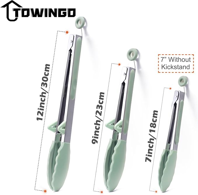Silicone Kitchen Tongs, Food Grade Small Tongs, Mini Serving Tongs - Image 5
