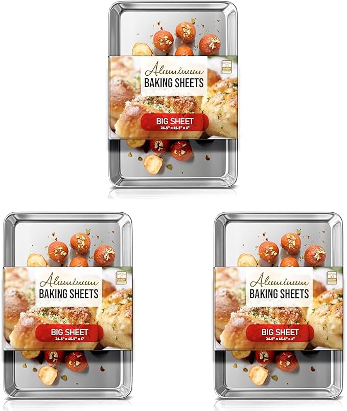 Eatex Aluminum Baking Sheet, Steel Cookie Sheet, Warp Resistant Non-Stick Sheet by Eatex