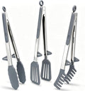 Tongs for Cooking, Food Grade Serving Tongs Set of 3 by TOWINGO