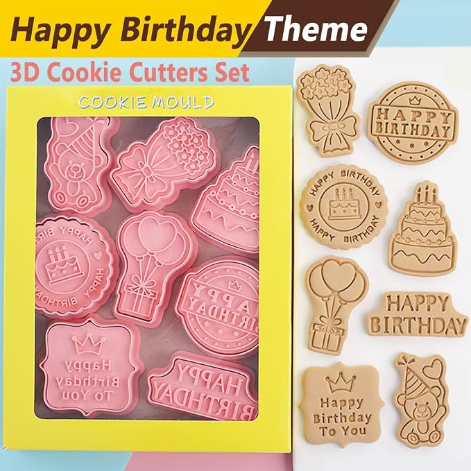 8 Pcs Cookie Cutters Set 3D Holiday Cookie Cutters - Image 6