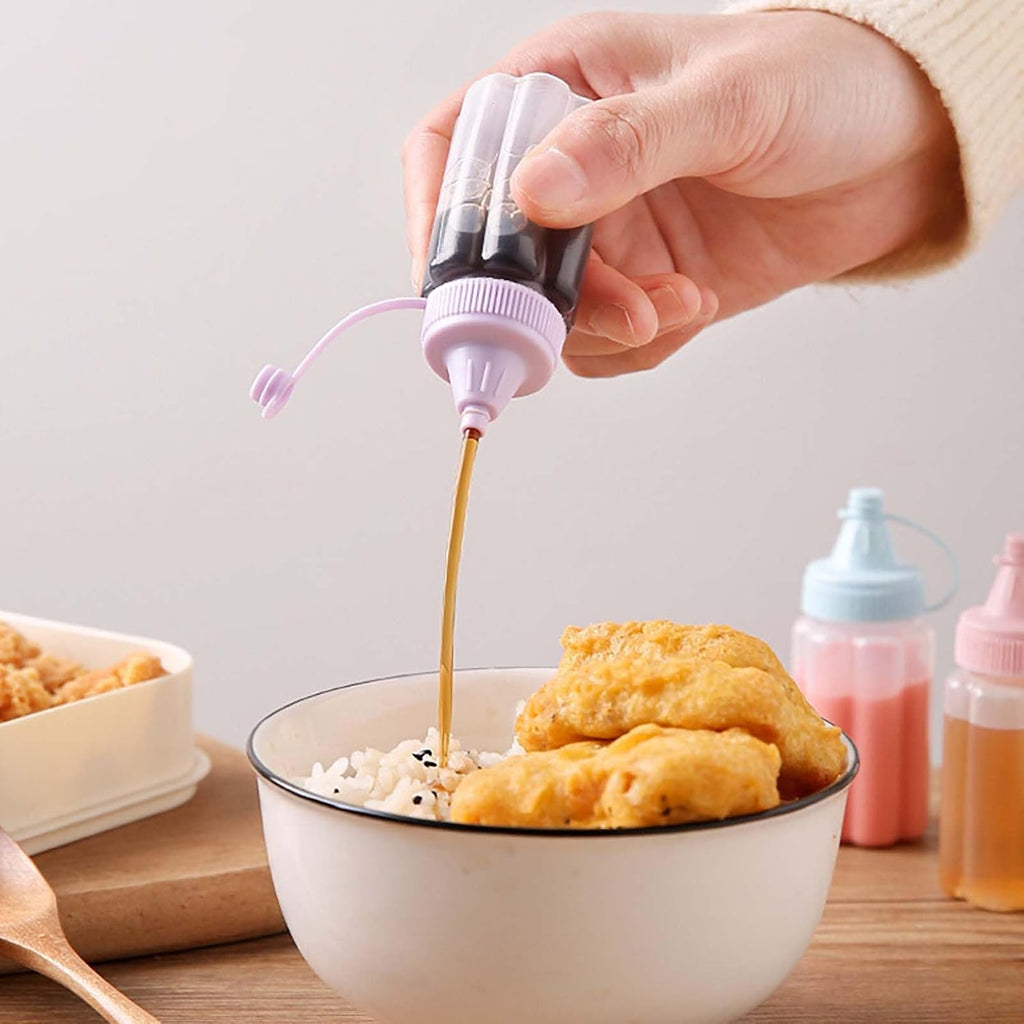 4 Pcs Mini Condiment Squeeze Bottles for Lunch Accessories, Mini