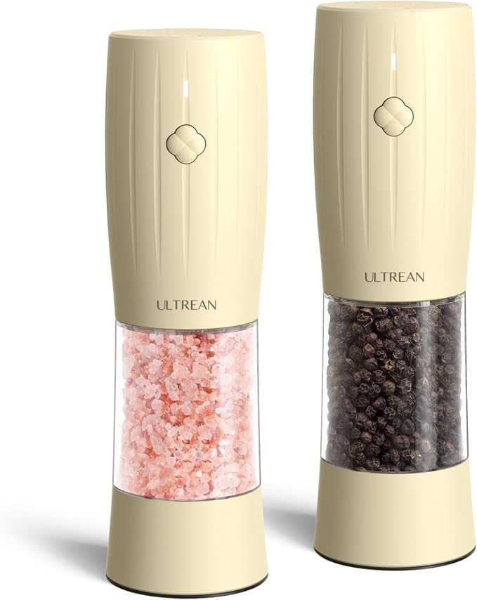 Ultrean Electric Salt and Pepper Grinder Set, USB-C Rechargeable, Salt and by Ultrean