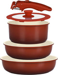 GiPP 5PCS Pots and Pans Set Non Stick, Nonstick Cookware Set Detachable Handle by GiPP