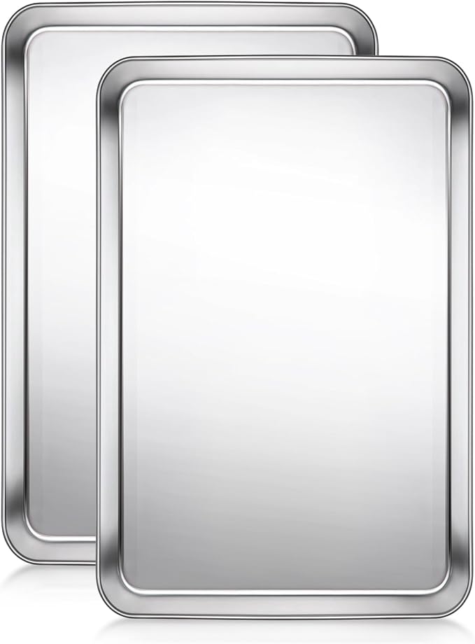 Terlulu Baking Sheet, Cookie Sheet, Stainless Steel Baking Pan, 2 Piece-17.3''x by Terlulu