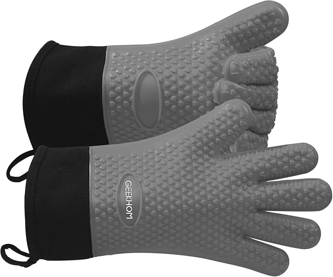 GEEKHOM BBQ Gloves Heat Resistant Oven Mitts by GEEKHOM