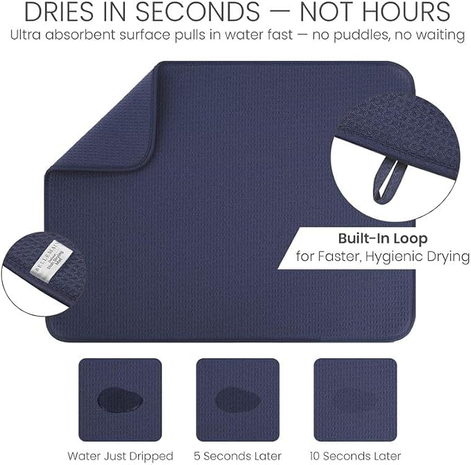Bellemain XL Dish Mat Microfiber Dish Drying Mat, Super absorbent - Image 3