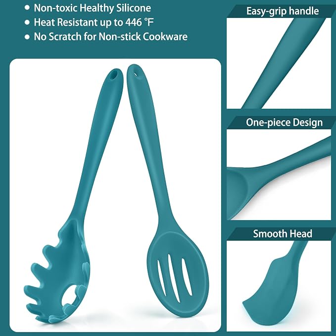 P&P CHEF Silicone Cooking Utensils Set of 7, Heat-proof Kitchen Utensils Set - Image 3