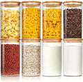 HomArtist Glass Jars with Bamboo Lids 28 floz [Set of 8], Glass