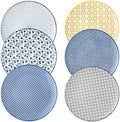 Dinner Plates Set of 6, 10.5 Inch Ceramic Dish Set Plate Set for