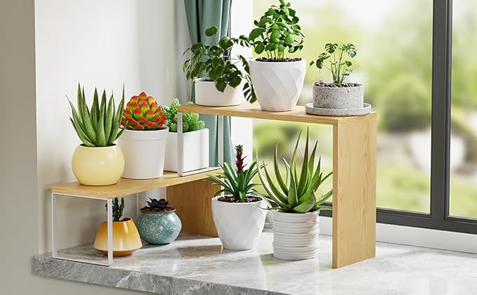 Cabinet Organizer Shelf, 2-Tier Kitchen Counter Organizer Corner Shelves Coffee - Image 6