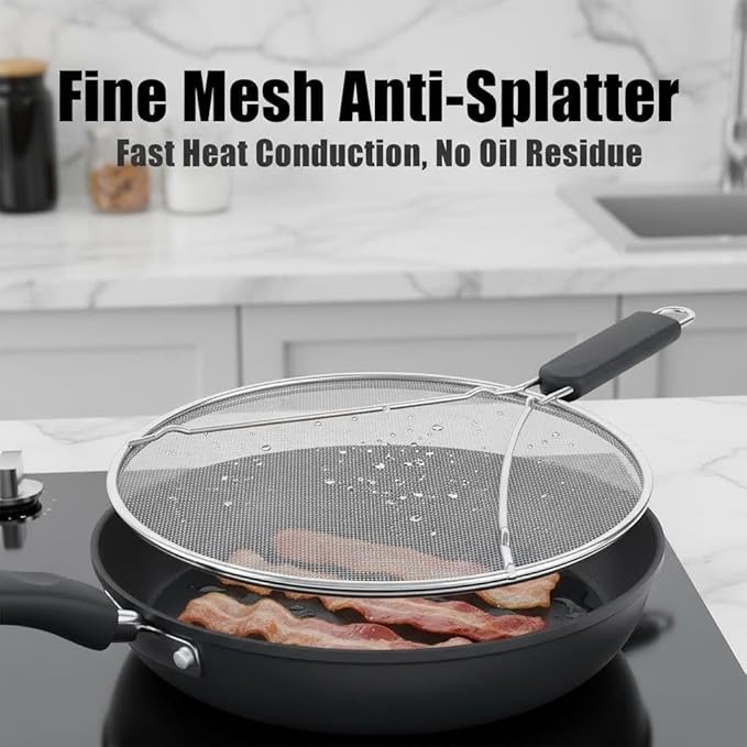 KitchenGuard Stainless Steel Splatter Guard Set of 2 - Image 5