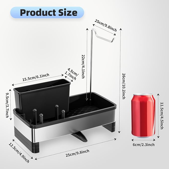 Ewaiira Stainless Steel Sink Caddy, Sponge Holder - Image 6