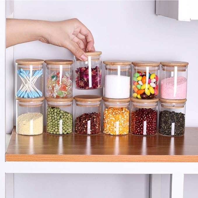 Tzerotone Glass Jars Set, Upgrade Spice Jars - Image 2